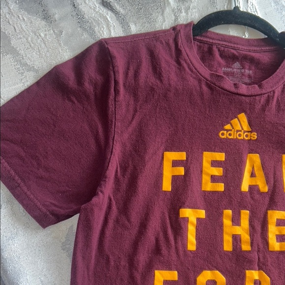 Adidas  Arizona State University Burgundy Tee with Yellow Graphic - Picture 7 of 7